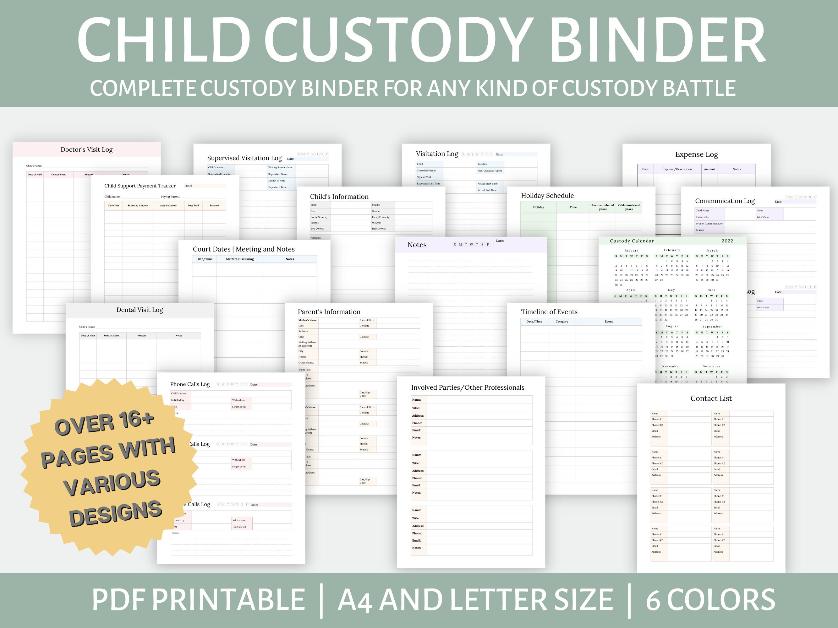 Child Custody Binder For Any Kind Of Custody Battle Etsy