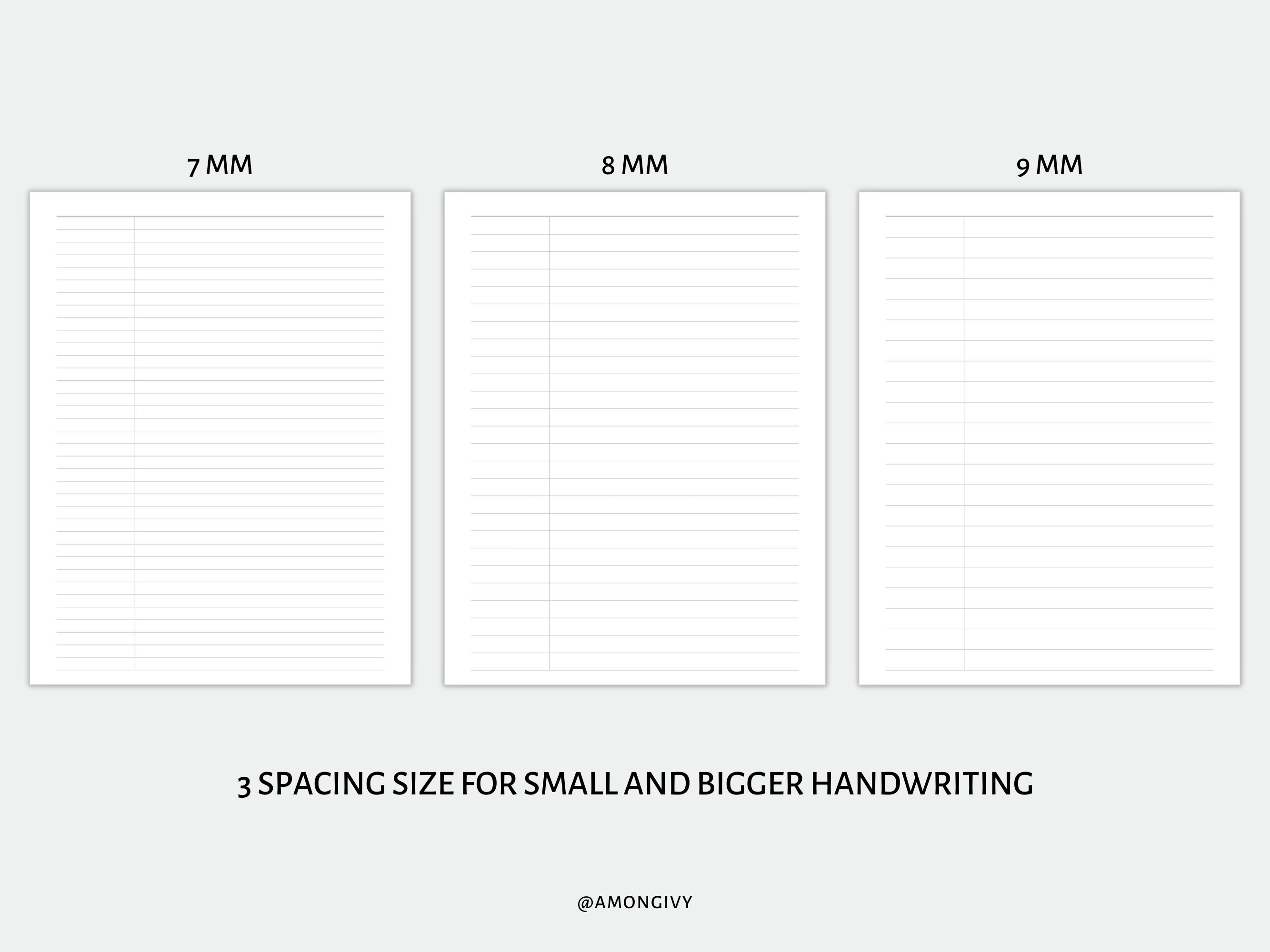 Composition Paper Printable PDF Wide Ruled College Rule Cornell Notes