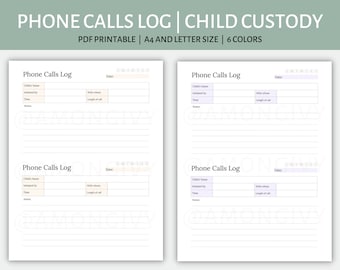 Phone Calls Log for Co-parenting Parent Child Communication - Etsy