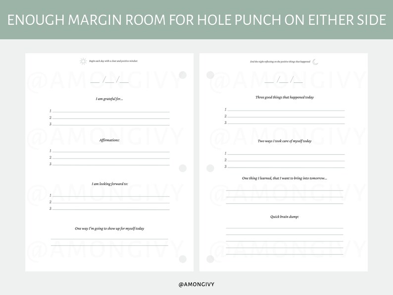 Daily Gratitude Worksheet | Morning and Evening Reflection | Printable ...