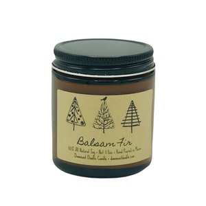 Balsam Fir, All Natural Hand Poured Soy Candle, Holiday Candle, Balsam Candle, Secret Santa, Made in Maine, Christmas Gift, Stocking Stuffer image 7