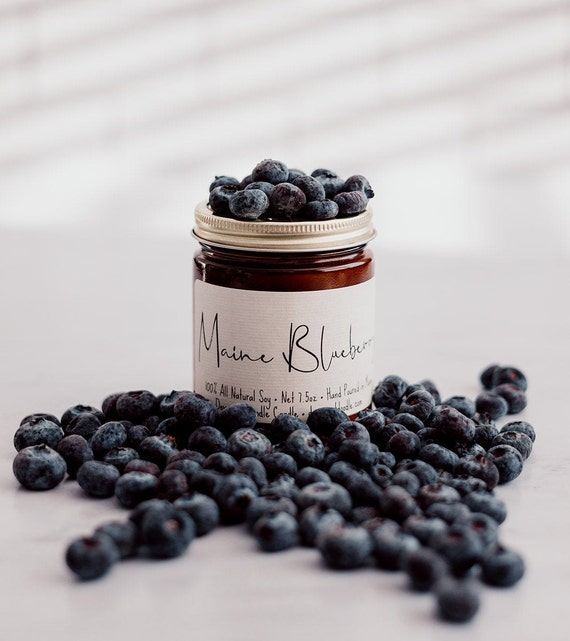 Maine Blueberry, Natural Hand Poured Soy Candle, Gift for Her, Fruit Candle,  Blueberry Candle, Maine Blueberry, Made in Maine, Holiday Gift 