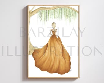 Enchanting Gown Fashion Illustration Art Print