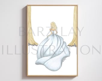 Charming Gown Fashion Illustration Art Print