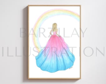 Love and Rainbows Fashion Illustration Art Print