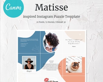 Unique Canva Instagram Puzzle Templates 21 Feed/ 9Stories / Henri Matisse Inspired