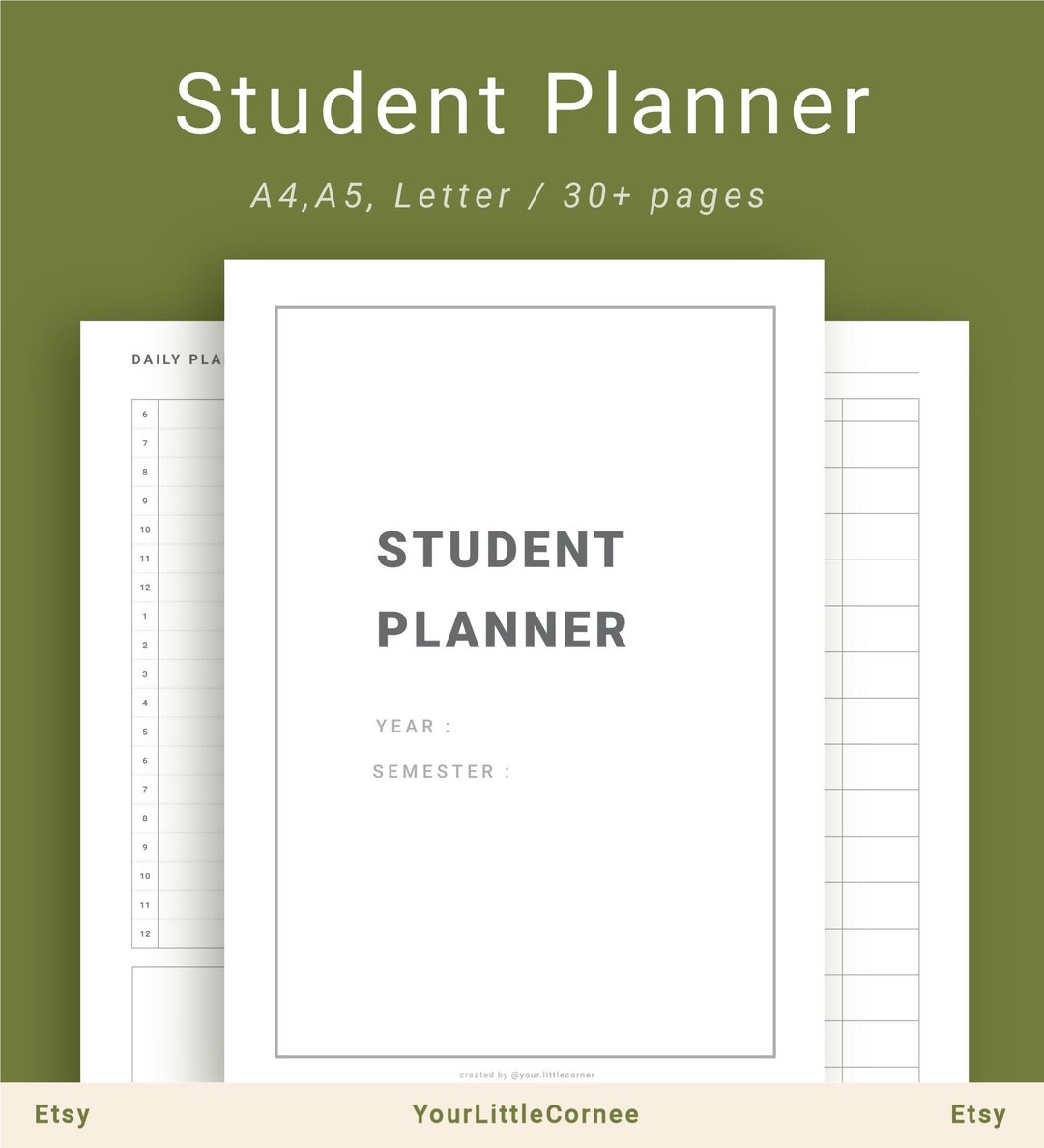 Student Planner Kit Printable Study Planner School Planner College ...