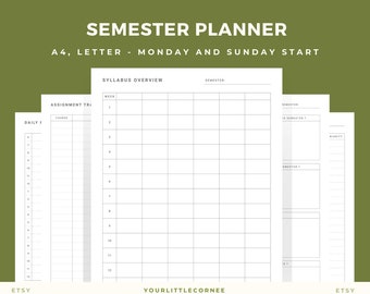 college student planner pdf Semester Planner Printable | College Semester Planner | Study Planner | Semester Planning Kit | Academic Planner