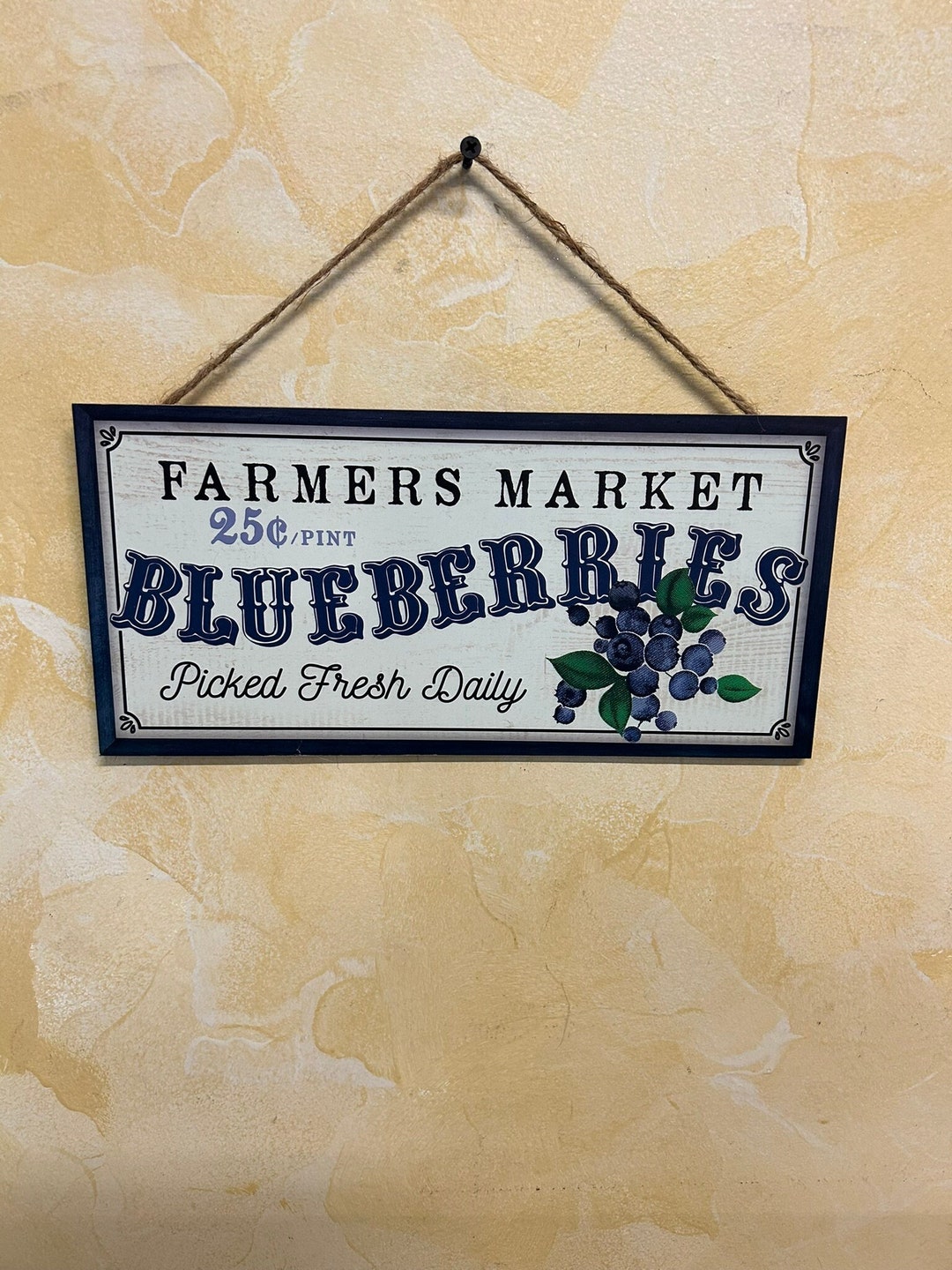 Rust Blueberry Sign Farmers Market Blueberries Sign - Etsy