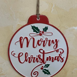 Merry Christmas Ornament Sign