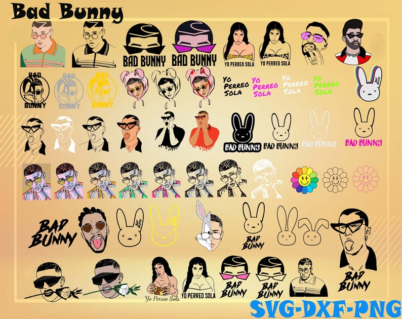 Download Bad Bunny Singer svg 150 Designs BUNDLE svg SVG for Cricut ...