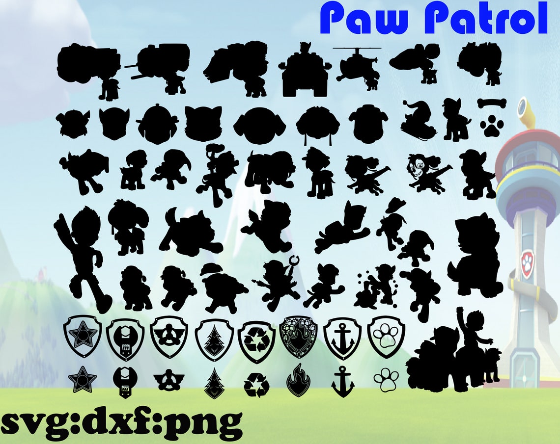 free svg paw patrol black