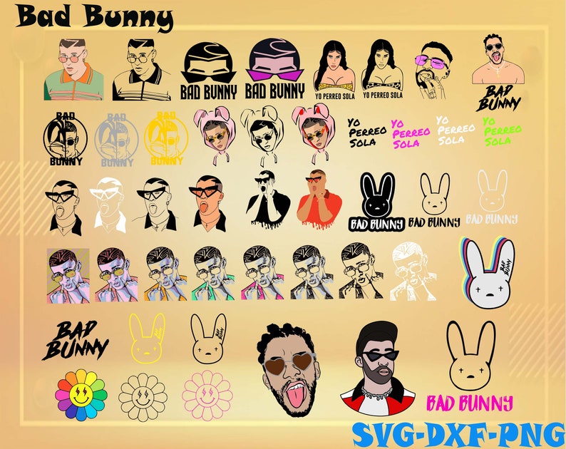 Download Bad Bunny Singer svg 150 Designs BUNDLE svg SVG for Cricut ...