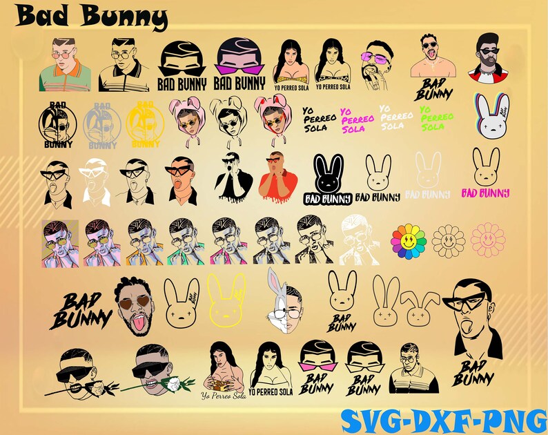 Download Bad Bunny Singer svg 150 Designs BUNDLE svg SVG for Cricut ...