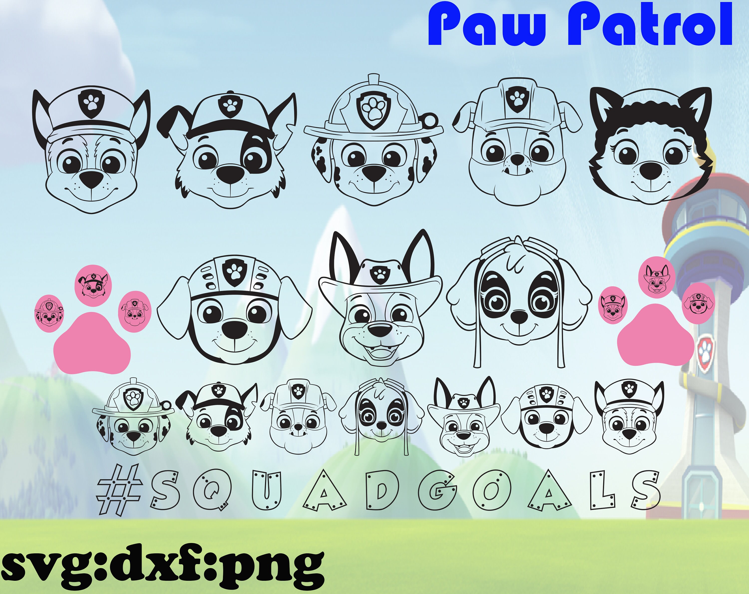 paw patrol outline svg paw patrol outline svg