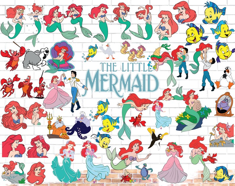 Download Ariel The Little Mermaid svg 555 Files BUNDLE svg Bundle ...