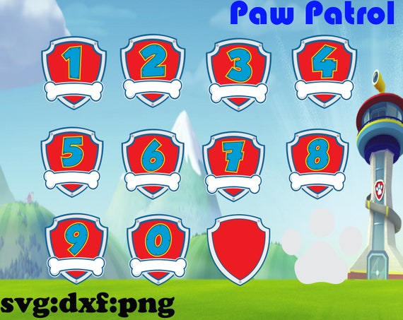 Download Paw Patrol Shield Number Svg Dxf Png Paw Patrol Svg Etsy