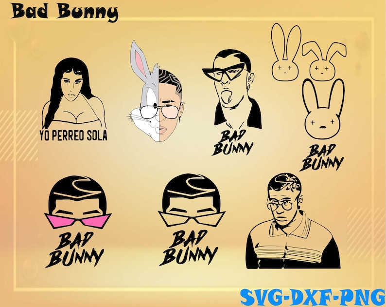Download Bad Bunny Singer svg 150 Designs BUNDLE svg SVG for Cricut ...