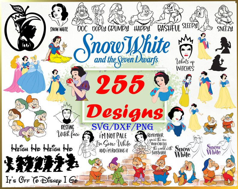 Download Snow White And The Seven Dwarfs Svg 255 Filesbundle Snow Etsy