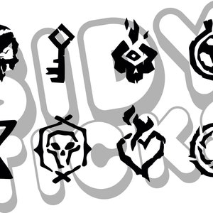 Sea of Thieves-Symbole | Vektor-SVG-Dateien | Abgesandte, Flammenherz, Logo