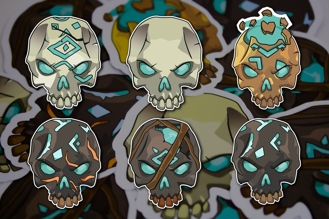 Sea of Thieves Bounty Skulls Glossy Sticker Etsy