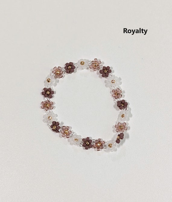 Beaded Flower Bracelet - Etsy