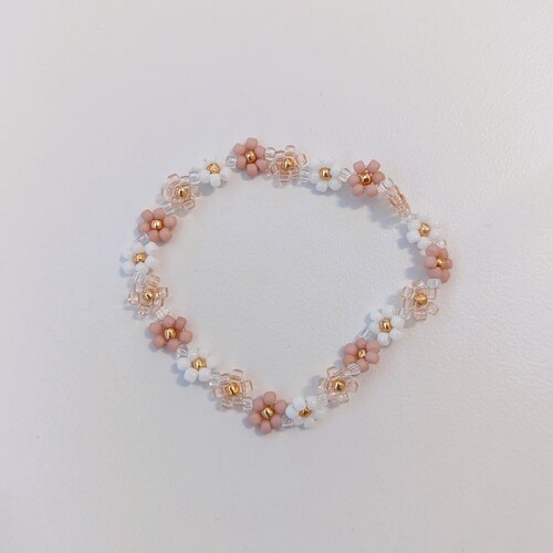 Flower Bead Bracelet Etsy