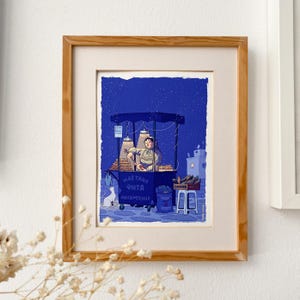 Vendedor de castañas por la noche, Lámina artística, Bellas Artes Giclée, Cultura griega