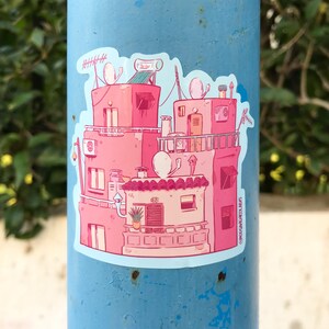 Les tres petits bâtiments, el arte del autocollant, la ilustración de diseño animado