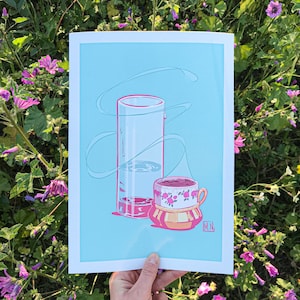 Tasse de cafe et verre d'eau Art Print, Fine Art Giclée, Kultura orientalna