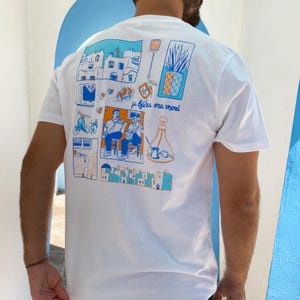 Verano griego - Camiseta estampada de seda