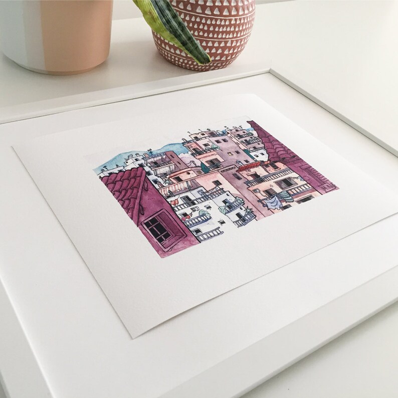 Cityscape Sunset Art Print Fine Art Giclee Athens Etsy