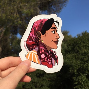 Sticker villageoise, illustration, culture grecque