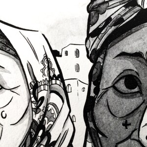 Retrato de mujeres amazigh / Impresión artística cultural del norte de África imagen 9