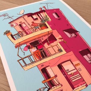 The Athenian Apartment Art Print, Fine Art Giclee, Cartoon Illustration image 9