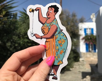 Mama Sticker, Illustration Art, Greek culture