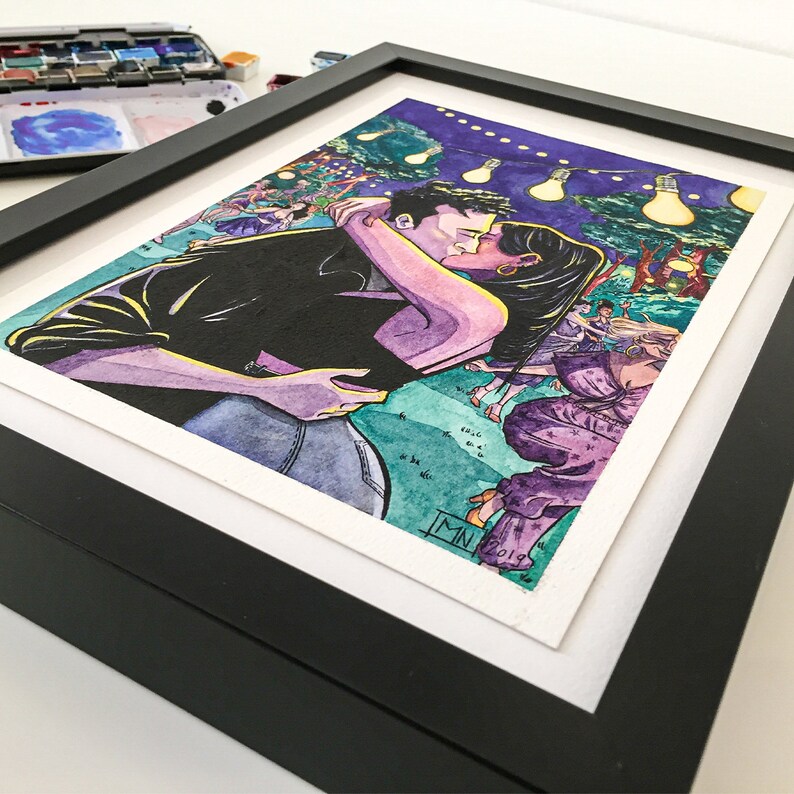 Illustration Couple Loving Art Print Fine Art Giclee