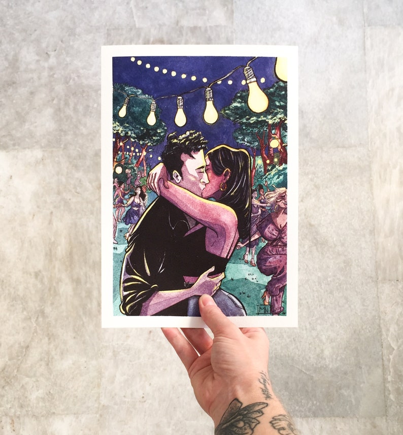 Illustration Couple Loving Art Print Fine Art Giclee