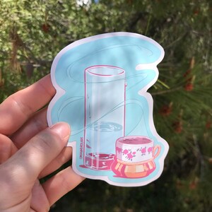 La pegatina del café, ilustración, dibujo animado