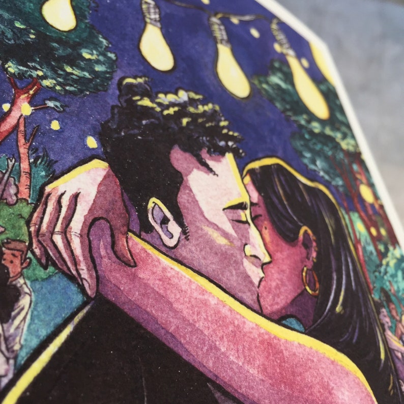 Illustration Couple Loving Art Print Fine Art Giclee