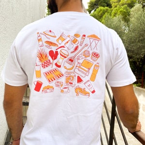 Greek Summer - Camiseta en soie imprimé