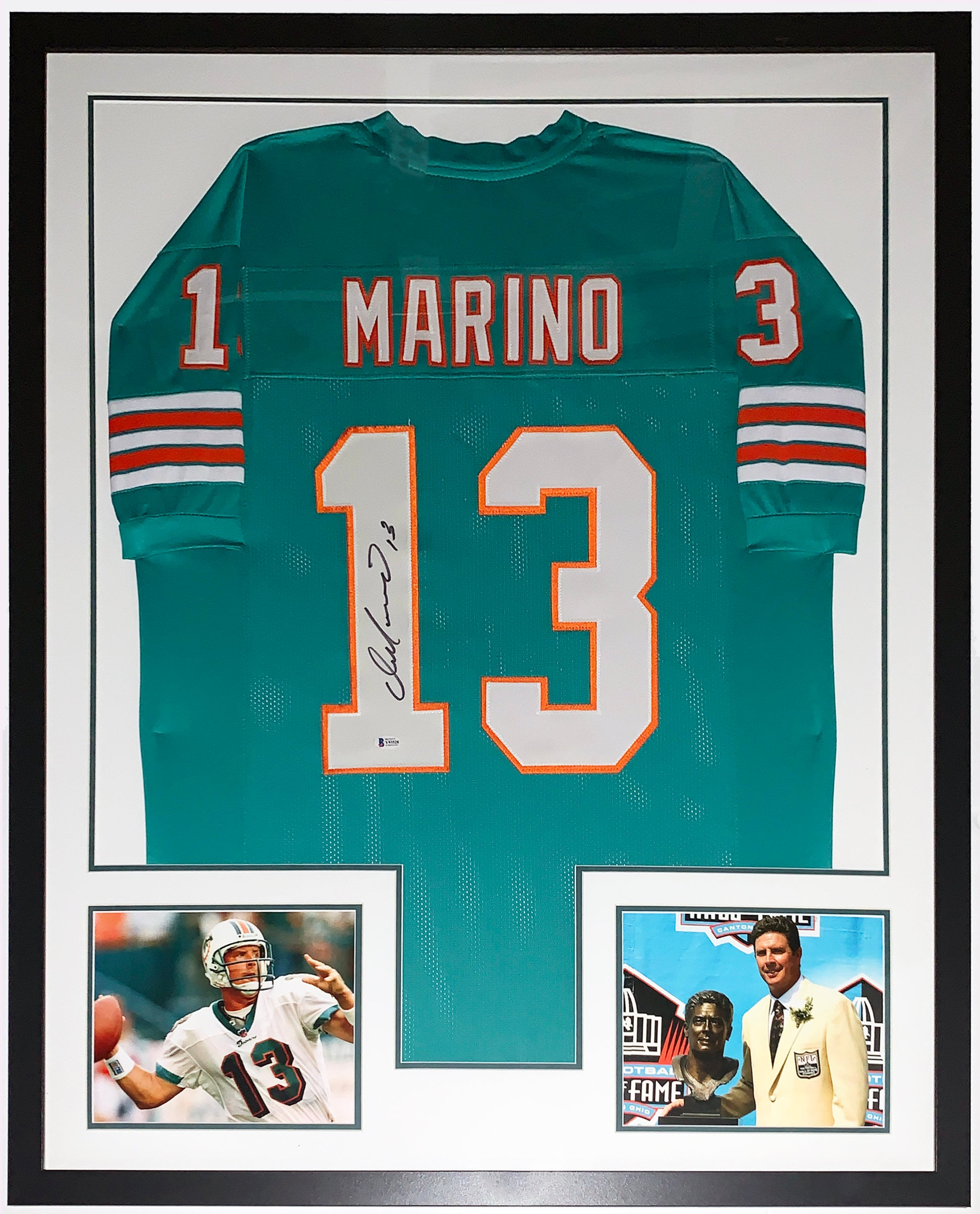 Framed Miami Dolphins Dan Marino Autographed Signed Jersey Upper Deck Coa