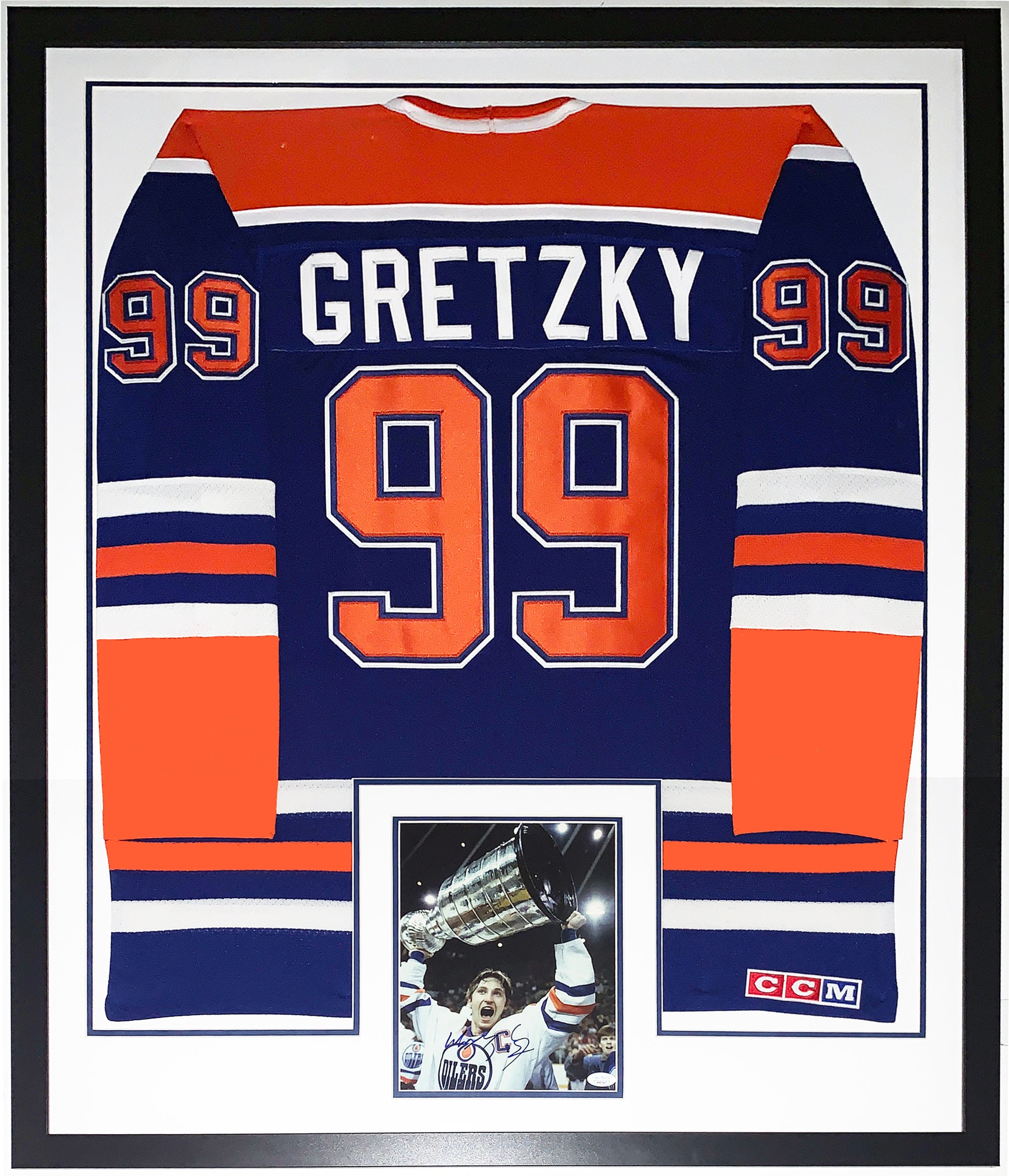 Wayne Gretzky Signed Custom Framed Authentic Oilers Jersey with