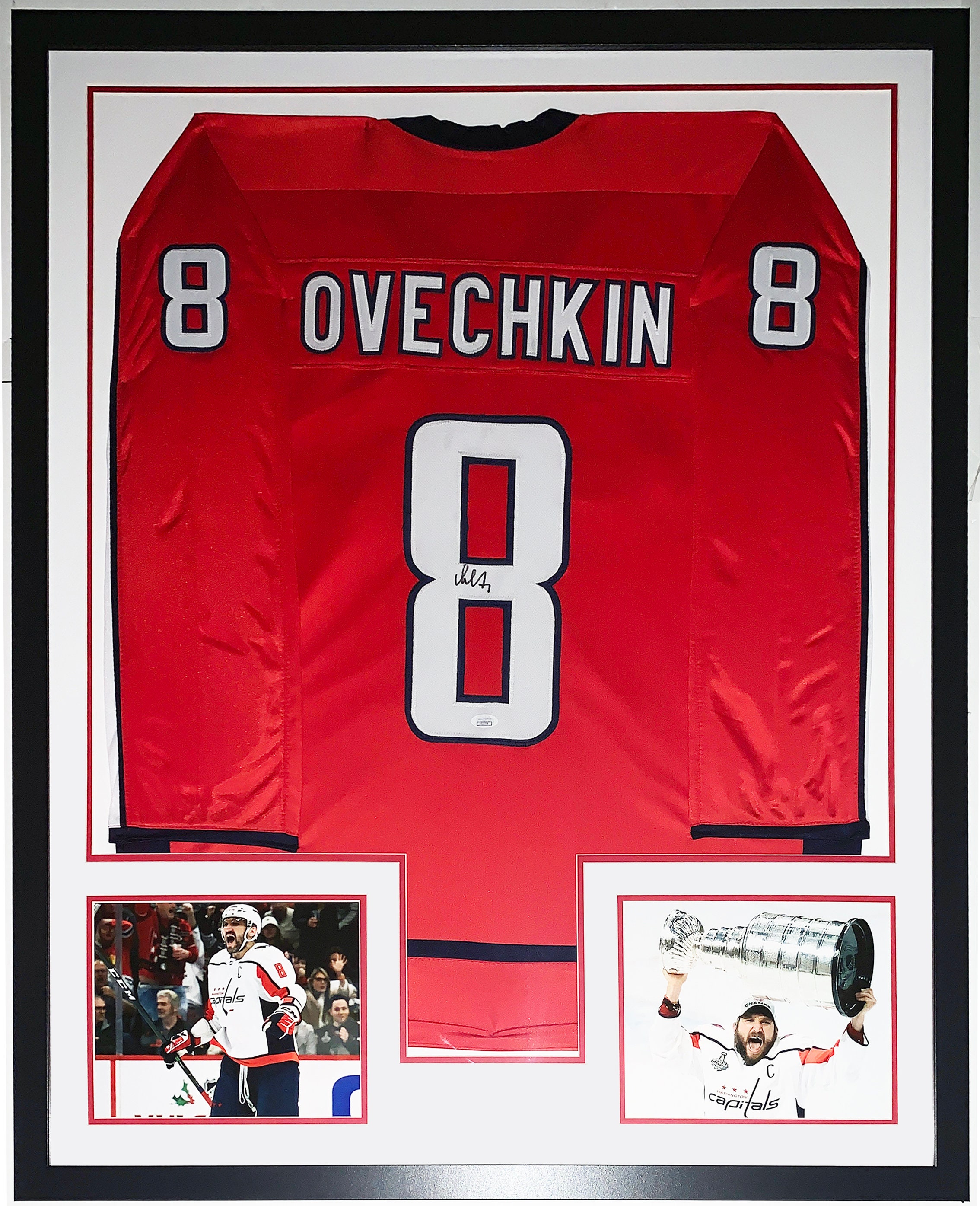 Alex Ovechkin Authentic Signed Washington Capitals Jersey and Stanley Cup Photo JSA COA 