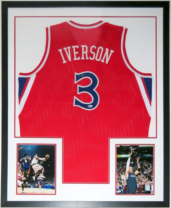 Philadelphia 76ers Allen Iverson Autographed Red Authentic