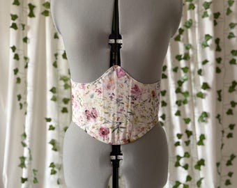 Korsetriem | Onderbustkorset | Maat M/L | Vintage stijl met bloemenpatroon