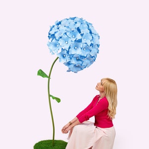 Ręcznie robiona gigantyczna hortensja: idealna na wesela, przyjęcia i specjalne prezenty. Gigantyczne kwiaty. Projekt kwiatowy. Baby shower.