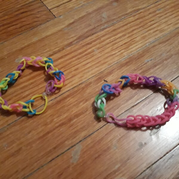 Rubber band bracelets (customization is optional)!