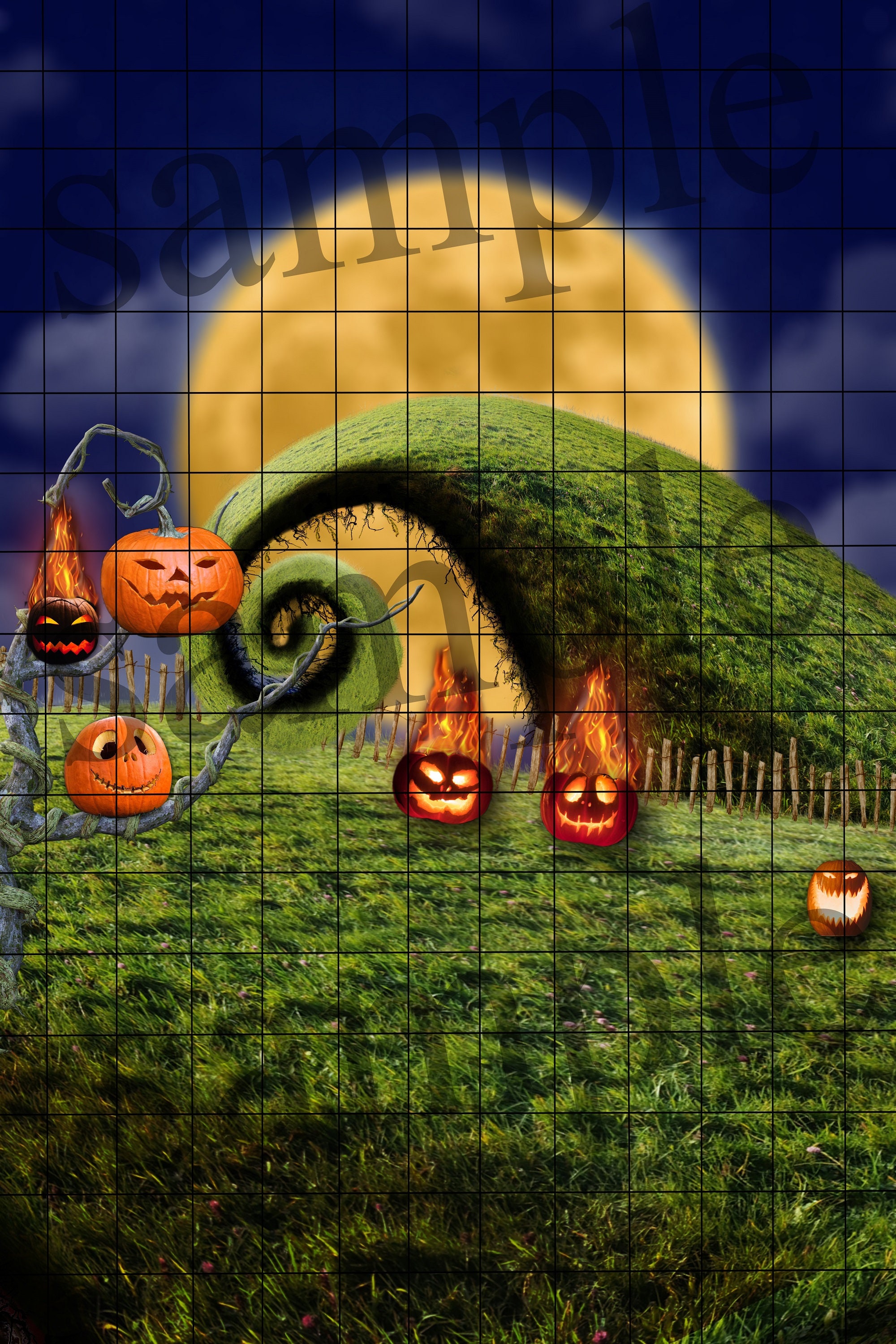 2 Nightmare Before Christmas Inspired Halloween Digital Backdrops ...