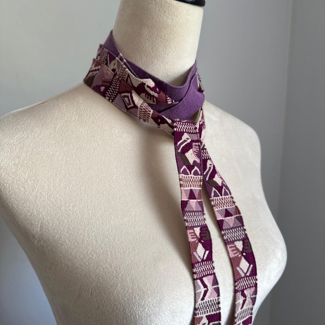 Woven Purple Aztec Belt Sash, Boho Hippie Pom Pom Tie - Etsy